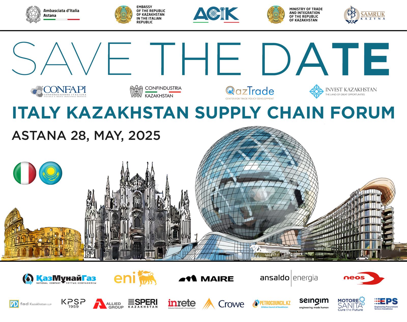 Italy–Kazakhstan Supply Chain Forum, 28 мая 2025 года, Хилтон Экспо Астана