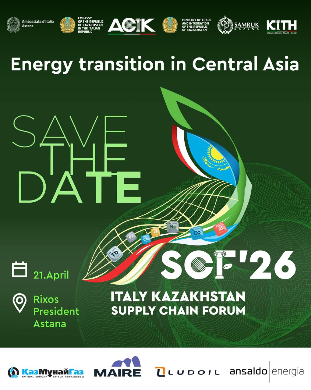 Italy Kazakhstan Supply Chain Forum 2026 Energy Transition in Central Asia